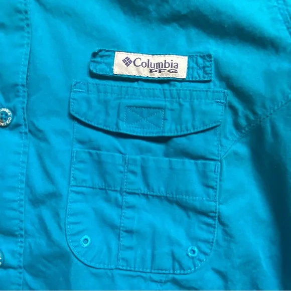 Columbia Blue Casual Button Down Shirt - Picture 6 of 16